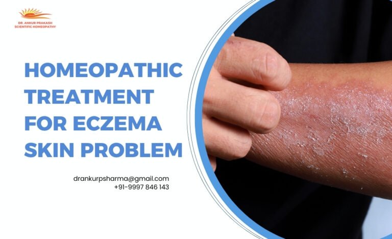 An advertisement for homeopathic treatment for eczema