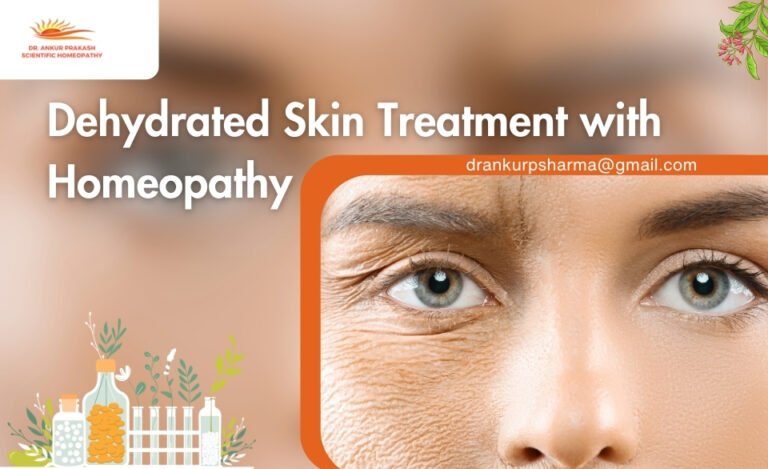 A Person Show Dehydrated Skin Treatment with Homeopathy