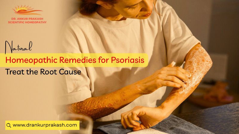 Woman applying cream on psoriasis patches on arm – Natural Homeopathic Remedies for Psoriasis