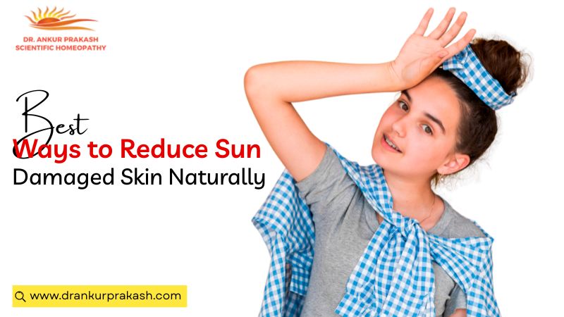 Woman protecting skin from sun with concept of natural remedies for sun damaged skin.